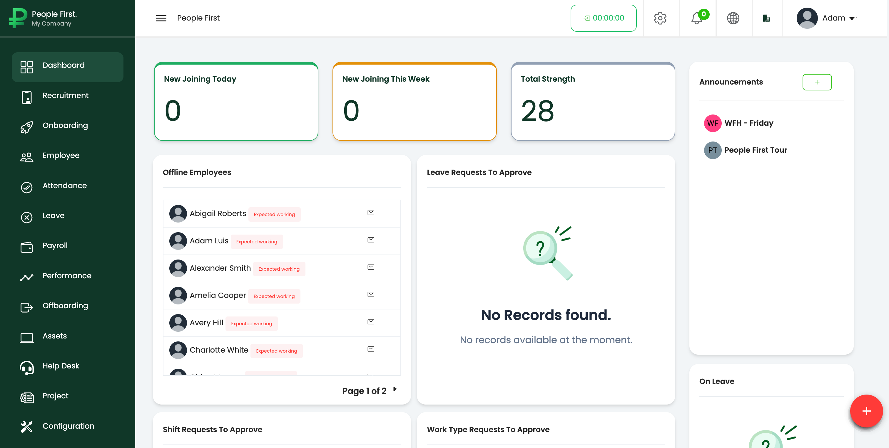 People First Dashboard — Full HR Overview